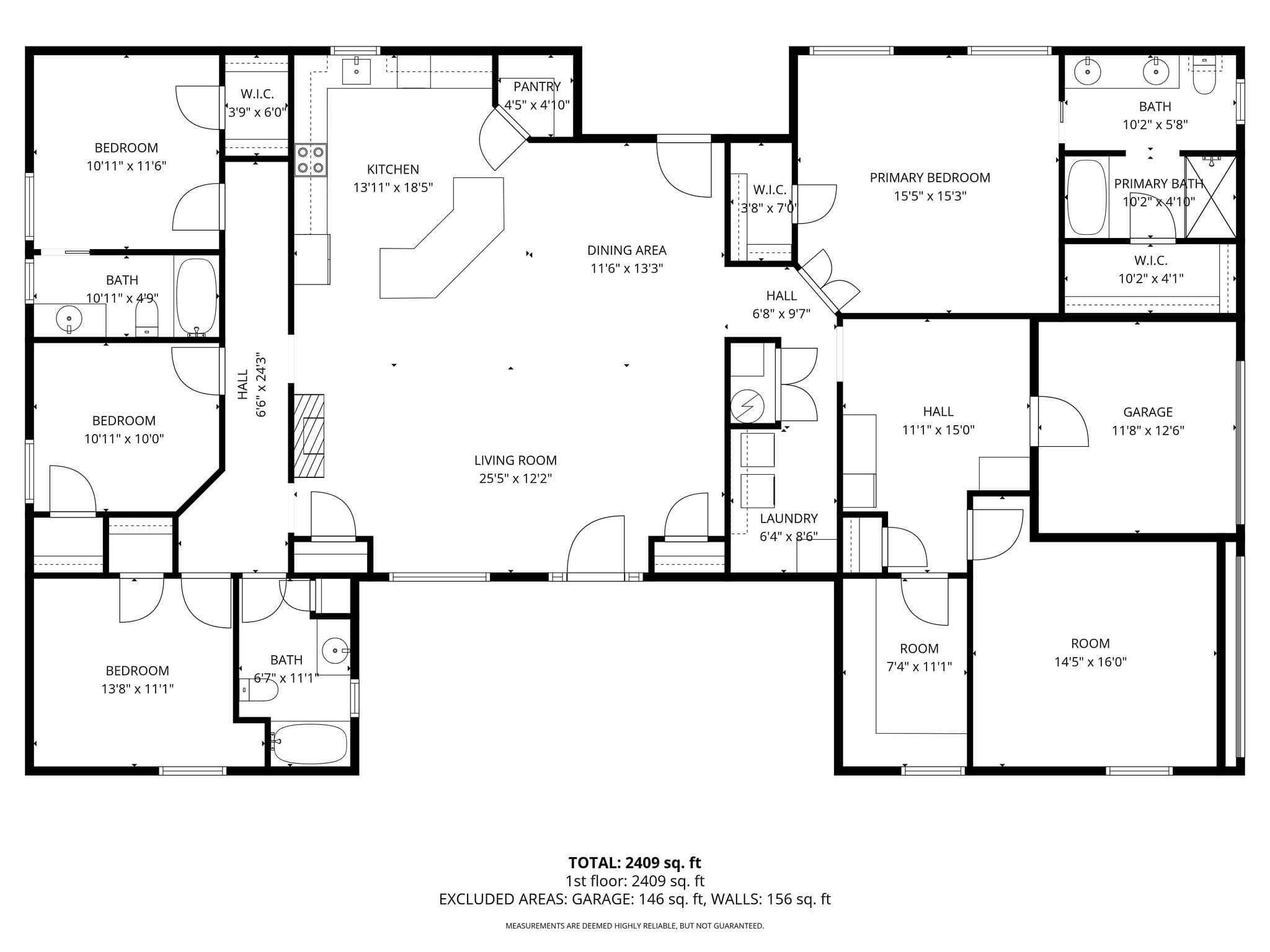 Main home floor plan - 2,427 sq ft